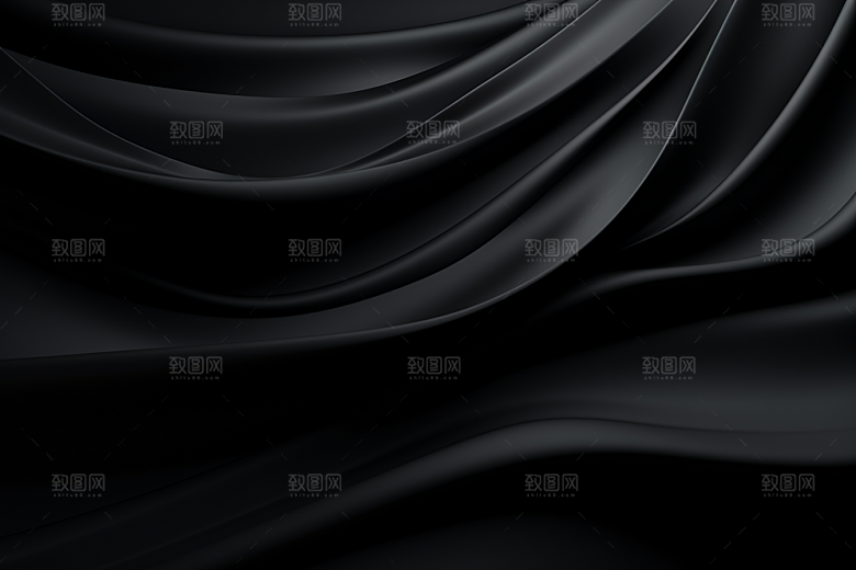 黑色波浪立体干净背景图