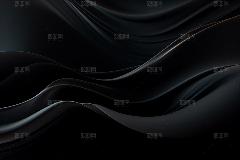 黑色波浪立体干净背景图