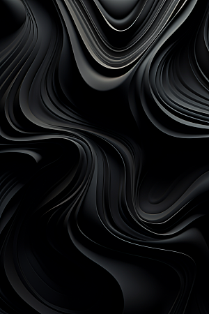 黑色波浪抽象立体背景图