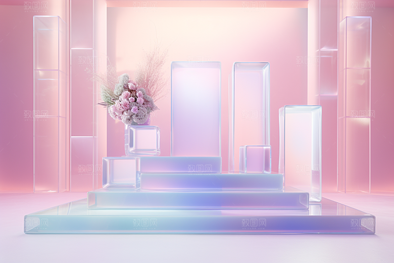 玻璃质感光泽透明背景