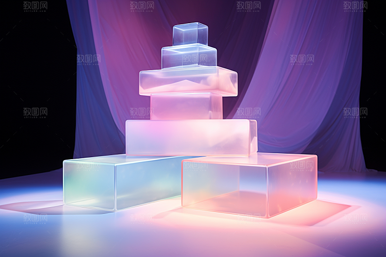 玻璃质感抽象柔和背景