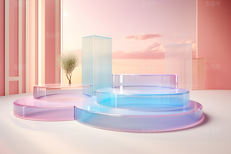 玻璃质感柔和肌理背景