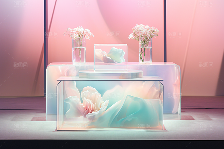 玻璃质感光泽透明背景