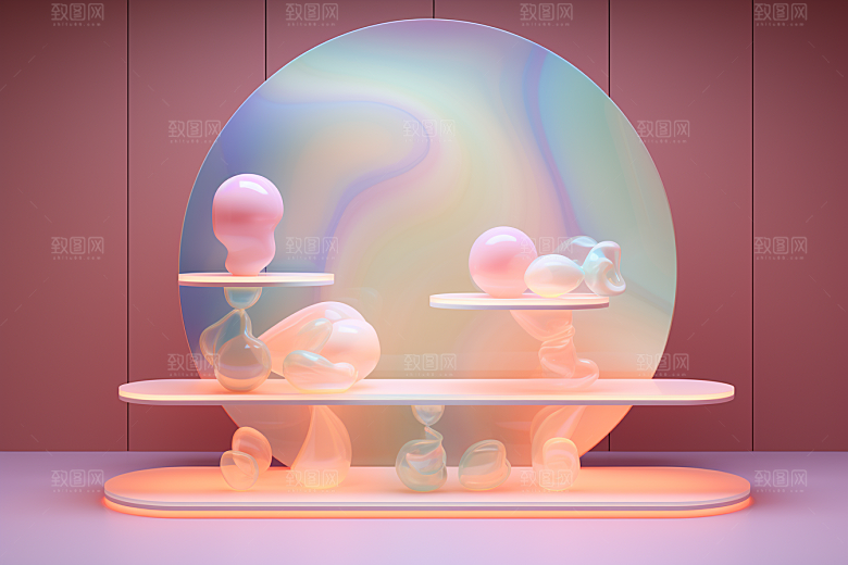 玻璃质感艺术感清新背景