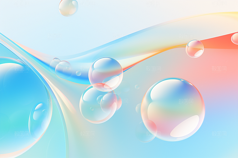 玻璃质感通透清新背景