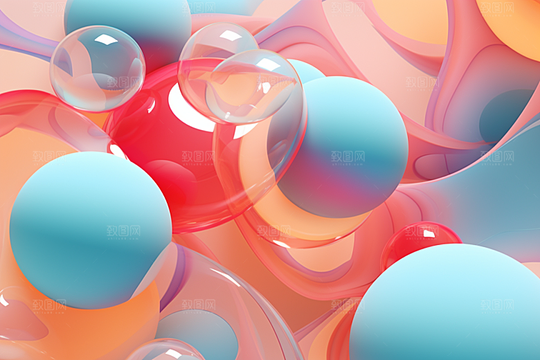 玻璃质感通透彩色背景