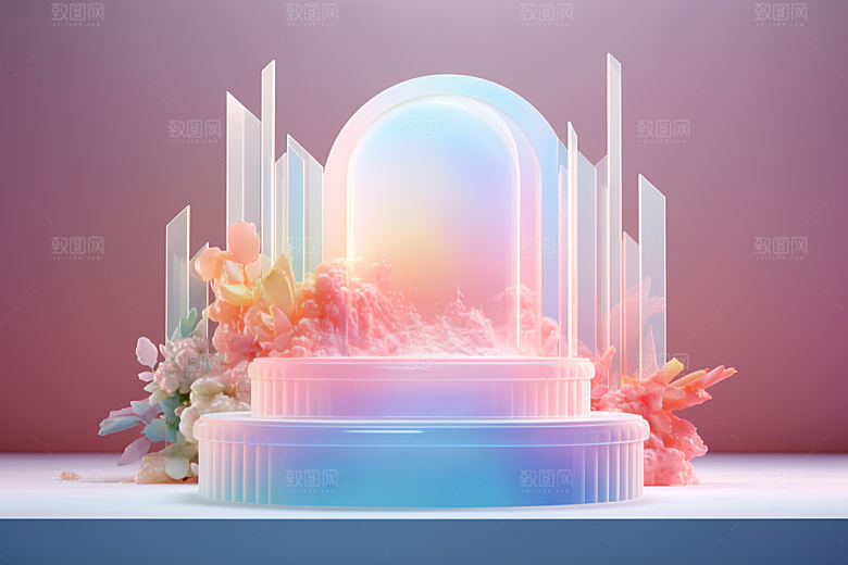 玻璃质感通透柔和背景