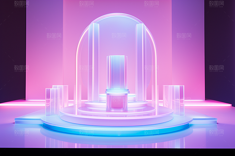 玻璃质感渐变艺术感背景
