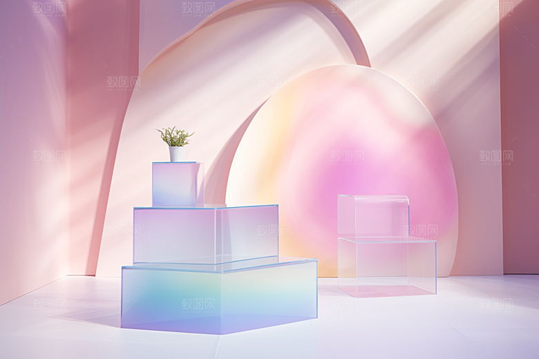 玻璃质感彩色光泽背景