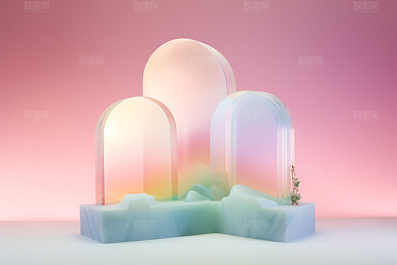 玻璃质感抽象通透背景