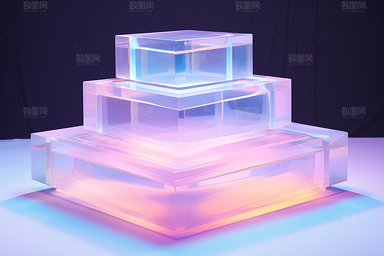 玻璃质感抽象渐变背景