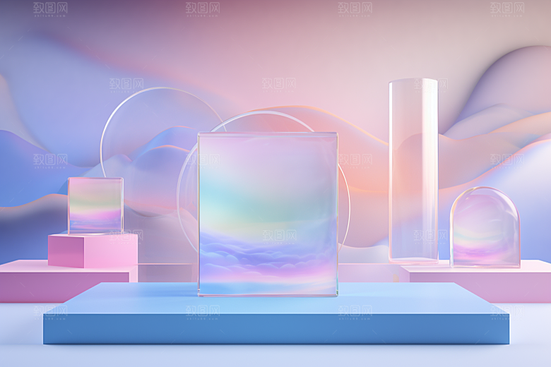 玻璃质感通透彩色背景