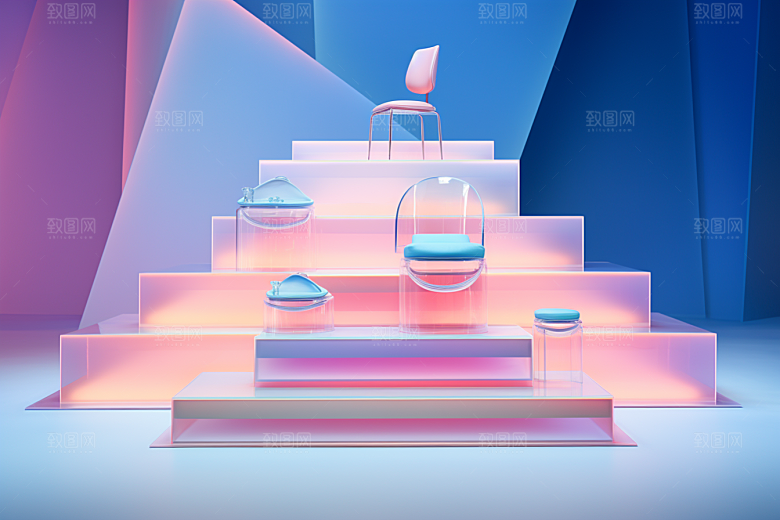 玻璃质感通透彩色背景