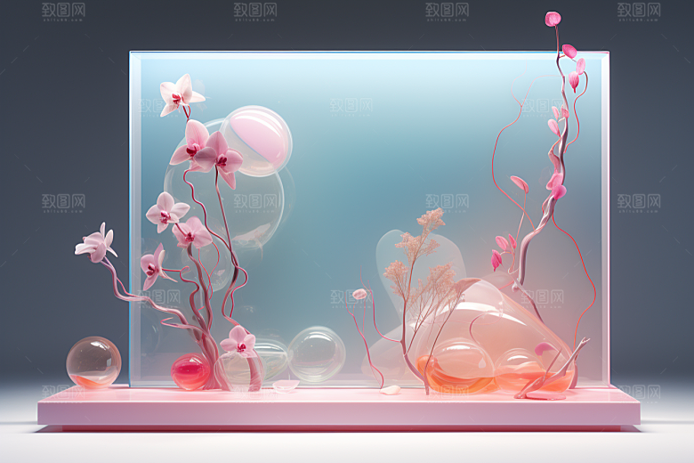 玻璃质感清新彩色背景