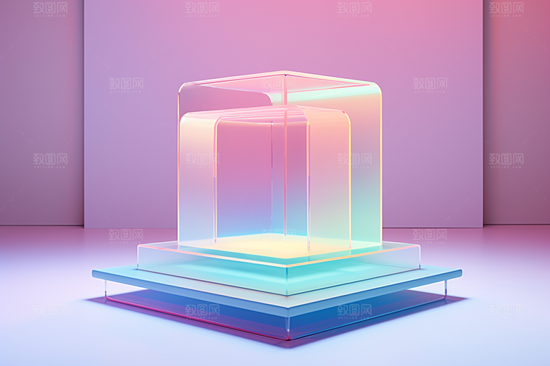 玻璃质感彩色通透背景