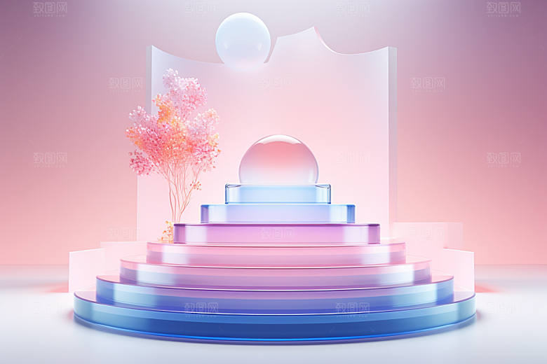 玻璃质感通透清新背景