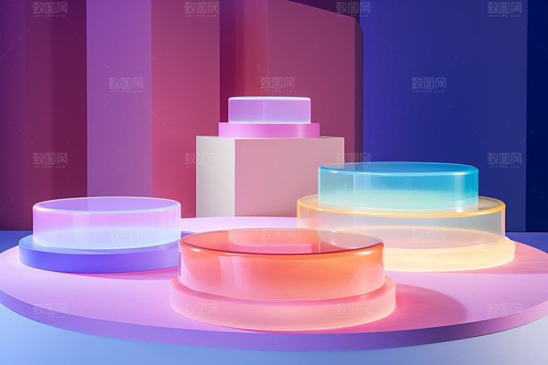 玻璃质感艺术感彩色背景