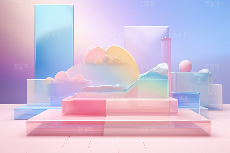 玻璃质感肌理彩色背景