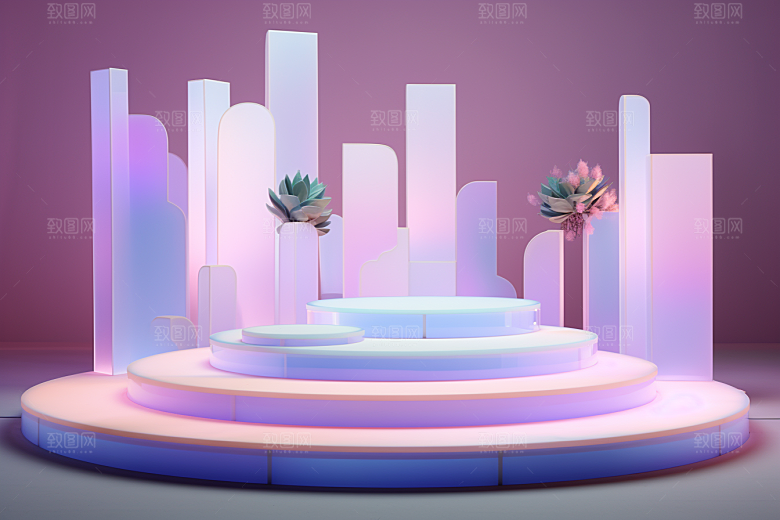 玻璃质感清新彩色背景