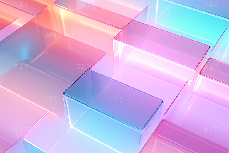 玻璃质感通透彩色背景