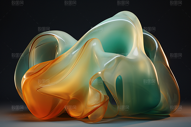 玻璃质感清新抽象背景