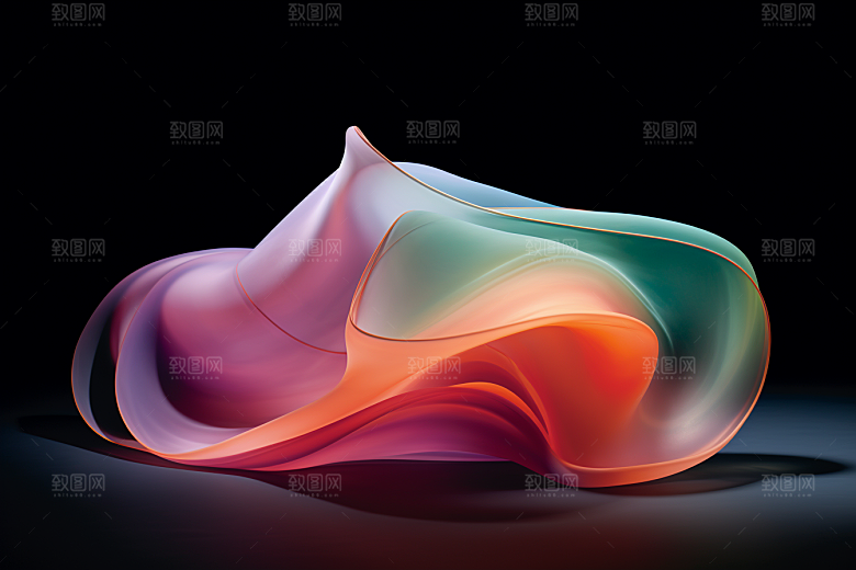 玻璃质感透明抽象背景