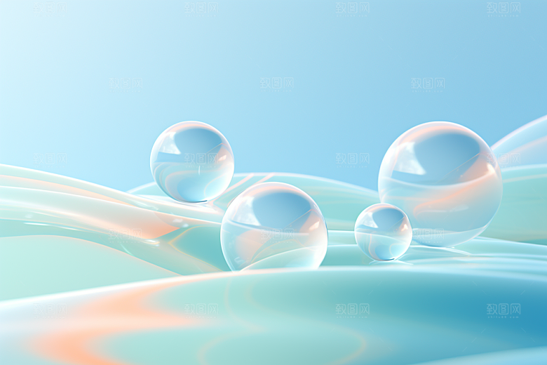 玻璃质感透明清新背景