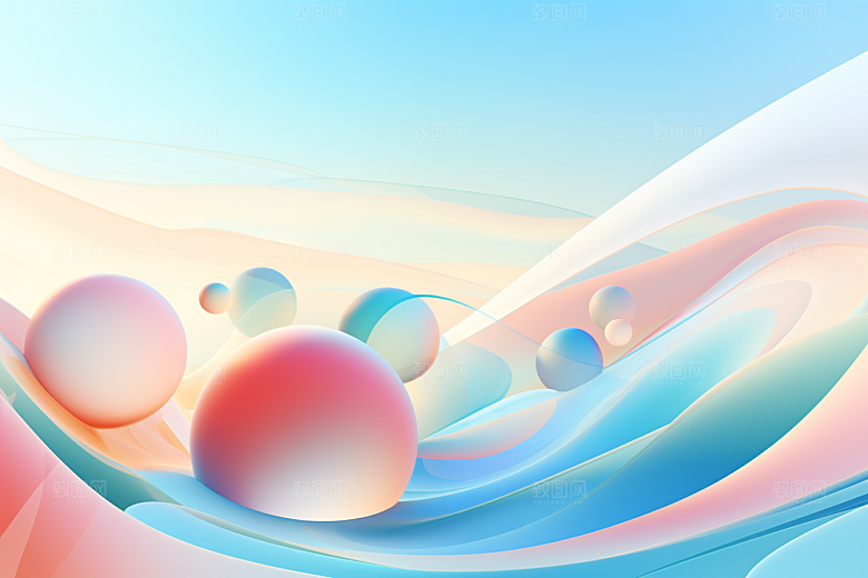 玻璃质感彩色透明背景