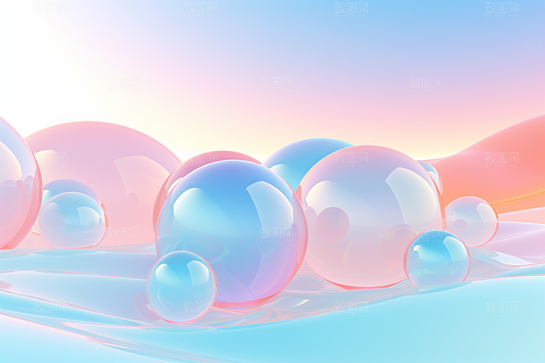 玻璃质感彩色透明背景