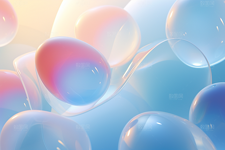 玻璃质感通透柔和背景