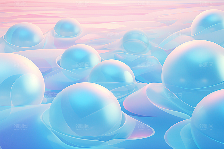 玻璃质感通透清新背景