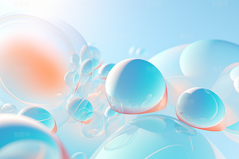 玻璃质感透明清新背景