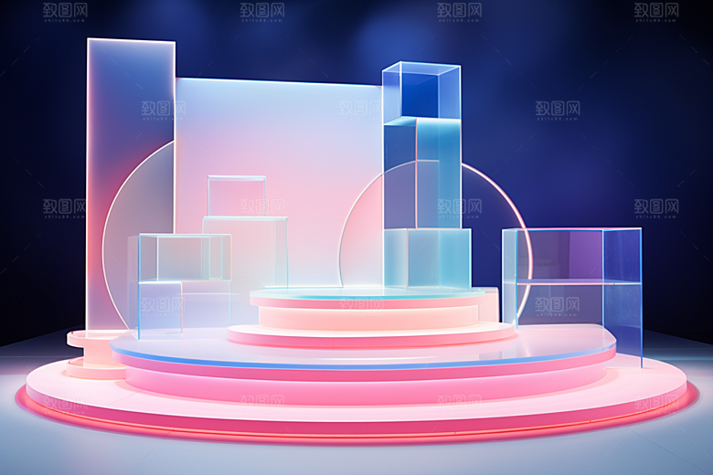玻璃质感清新抽象背景