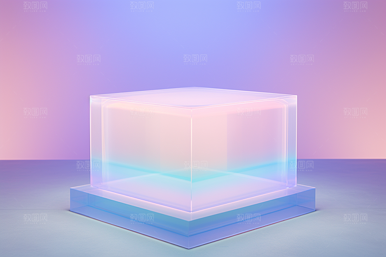 玻璃质感彩色清新背景