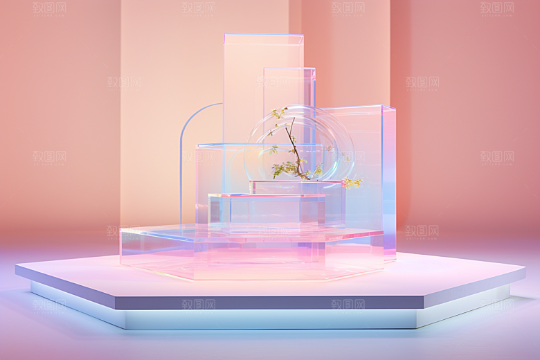 玻璃质感彩色抽象背景