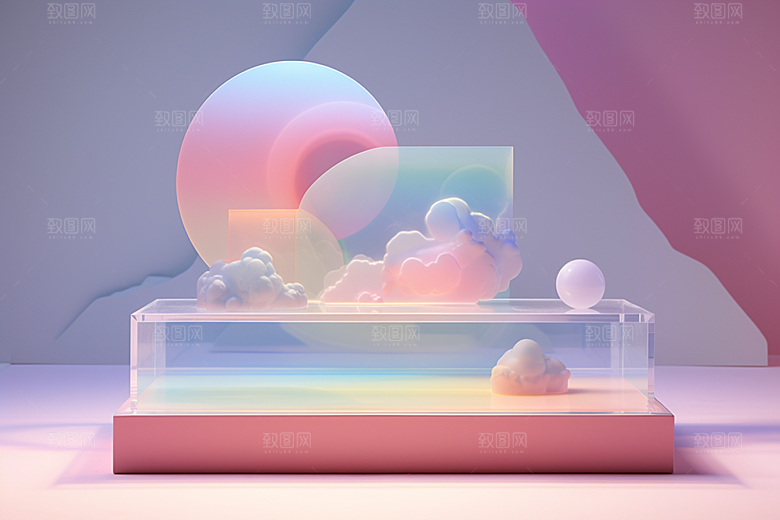 玻璃质感清新渐变背景