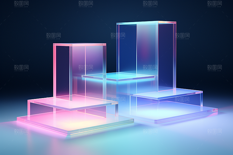 玻璃质感柔和清新背景