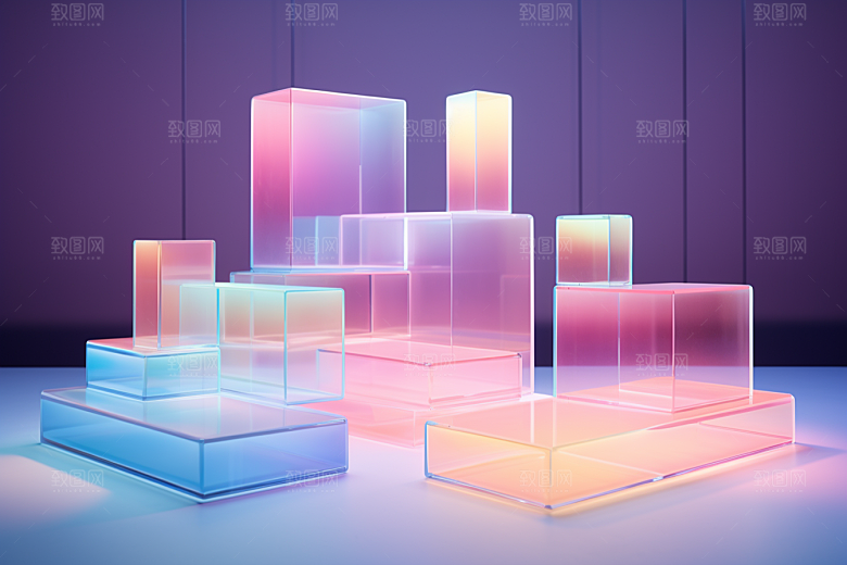 玻璃质感透明彩色背景