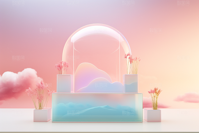 玻璃质感抽象彩色背景
