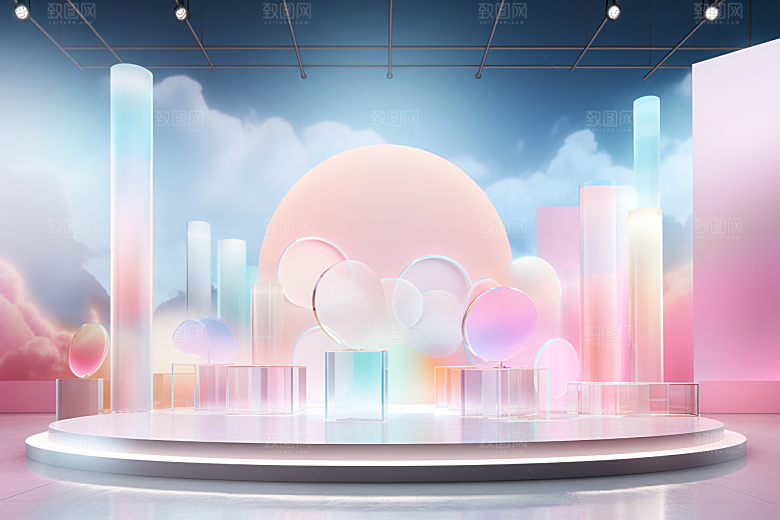 玻璃质感光泽艺术感背景