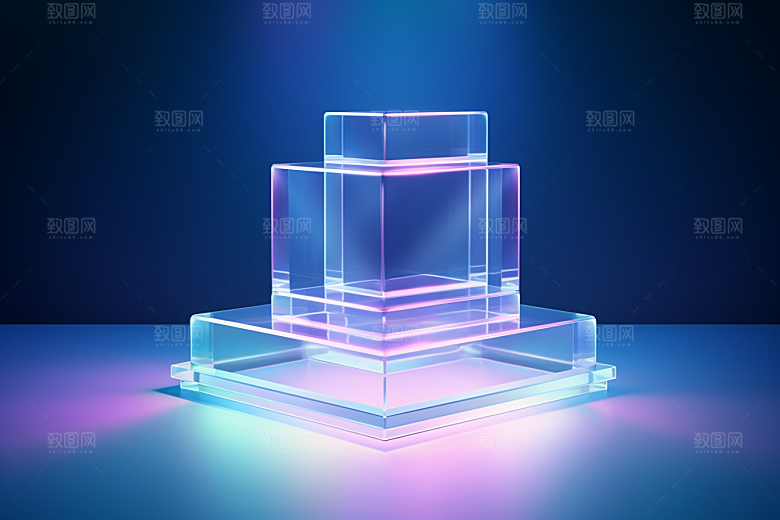玻璃质感抽象清新背景