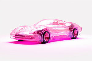 玻璃质感小汽车创意模型模型