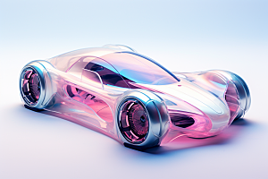 玻璃质感小汽车光感模型模型