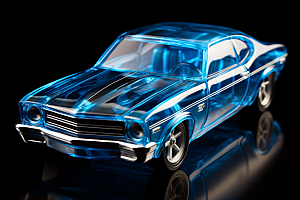 玻璃质感小汽车高清立体模型