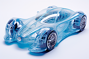 玻璃质感小汽车模型C4D模型