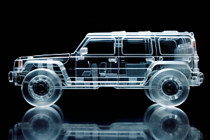 玻璃质感小汽车3D立体模型