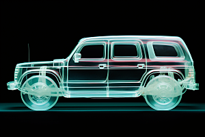 玻璃质感小汽车光感通透模型
