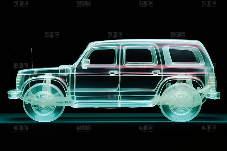 玻璃质感小汽车光感通透模型
