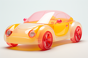 玻璃质感小汽车创意通透模型