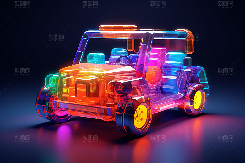玻璃质感小汽车透明模型模型